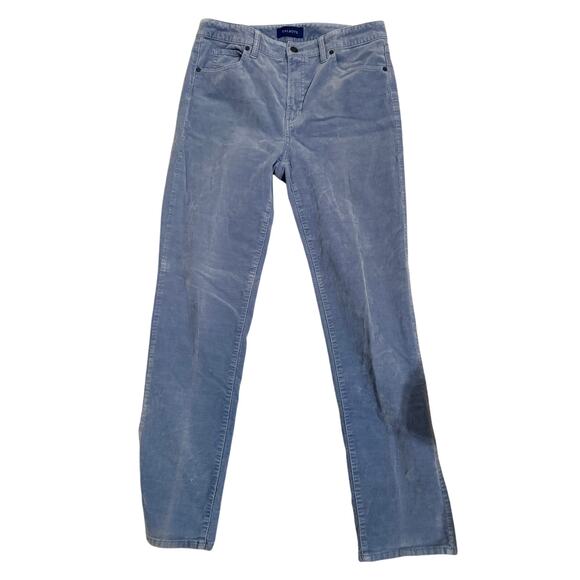 Talbots Women’s Size 8 High Waist‎ Corduroy Pants Blue Straight Leg Fall - Picture 1 of 3